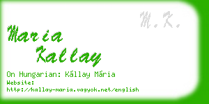 maria kallay business card