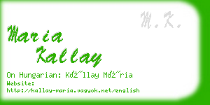 maria kallay business card